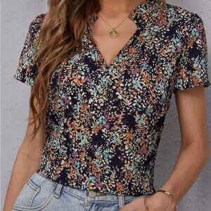 SHEIN Multicolor Floral Blouse